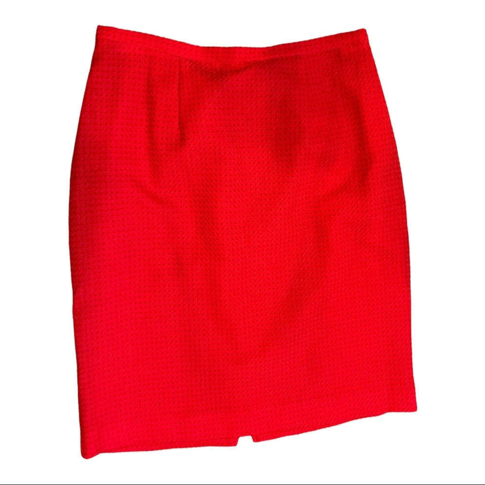 Vintage red textured fitted skirt petite size 12P